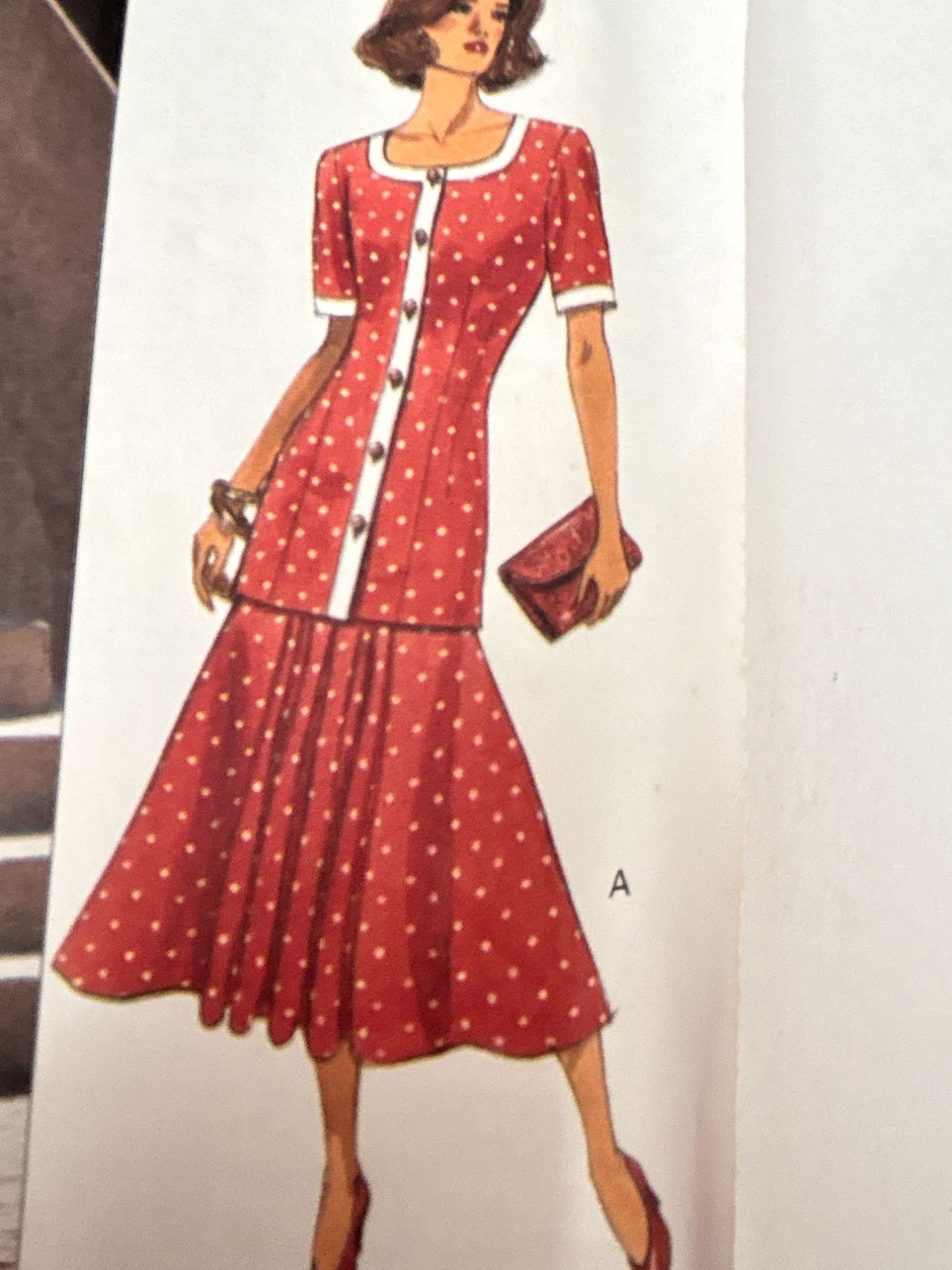 Butterick Sewing Pattern 6636 Misses Top and Skirt Career Work 1990s 6 8 10 UC