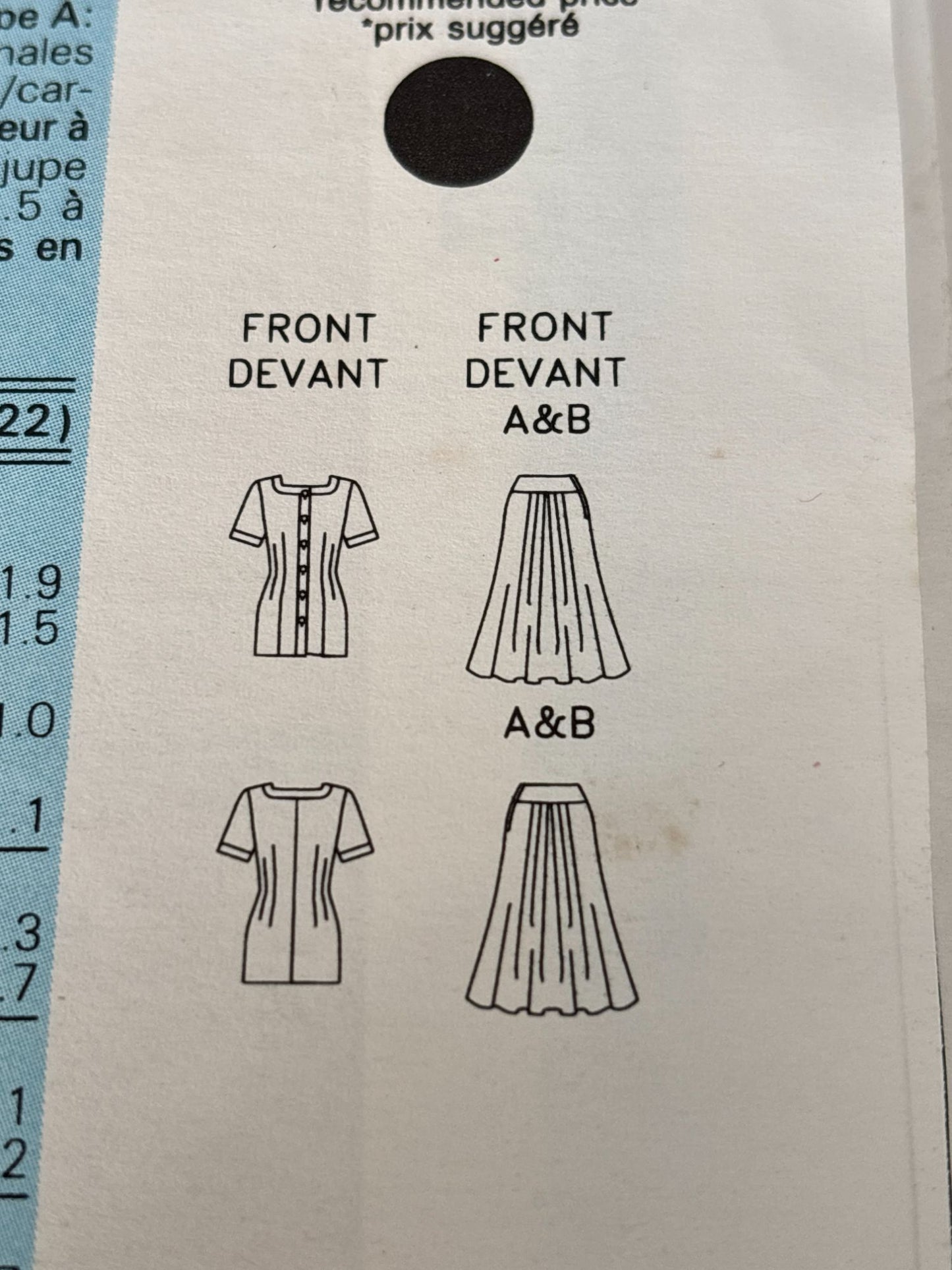 Butterick Sewing Pattern 6636 Misses Top and Skirt Career Work 1990s 6 8 10 UC