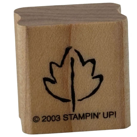 Stampin Up Rubber Stamp Maple Leaf Fall Card Making Nature Outdoors Wood Mounted