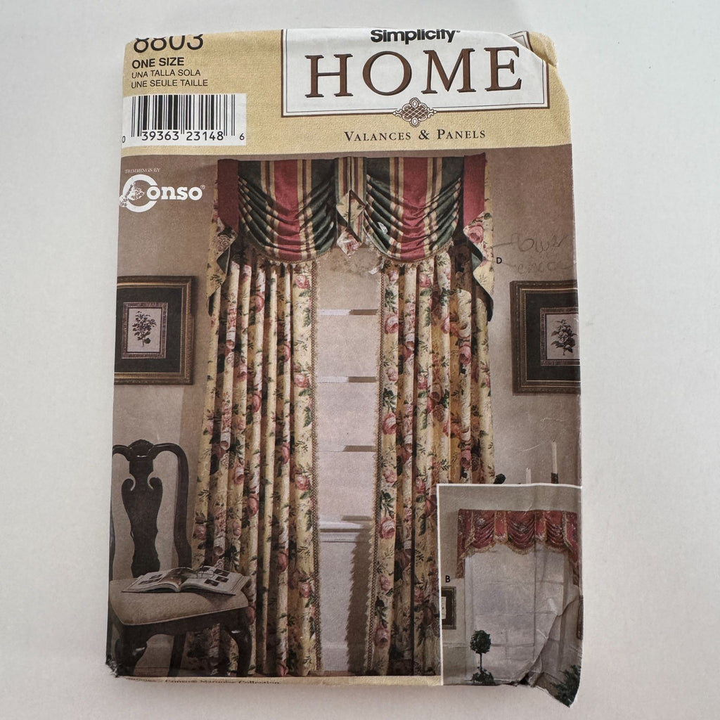 Simplicity Sewing Pattern 8803 Window Curtain Panels Valances Home Decor Uncut