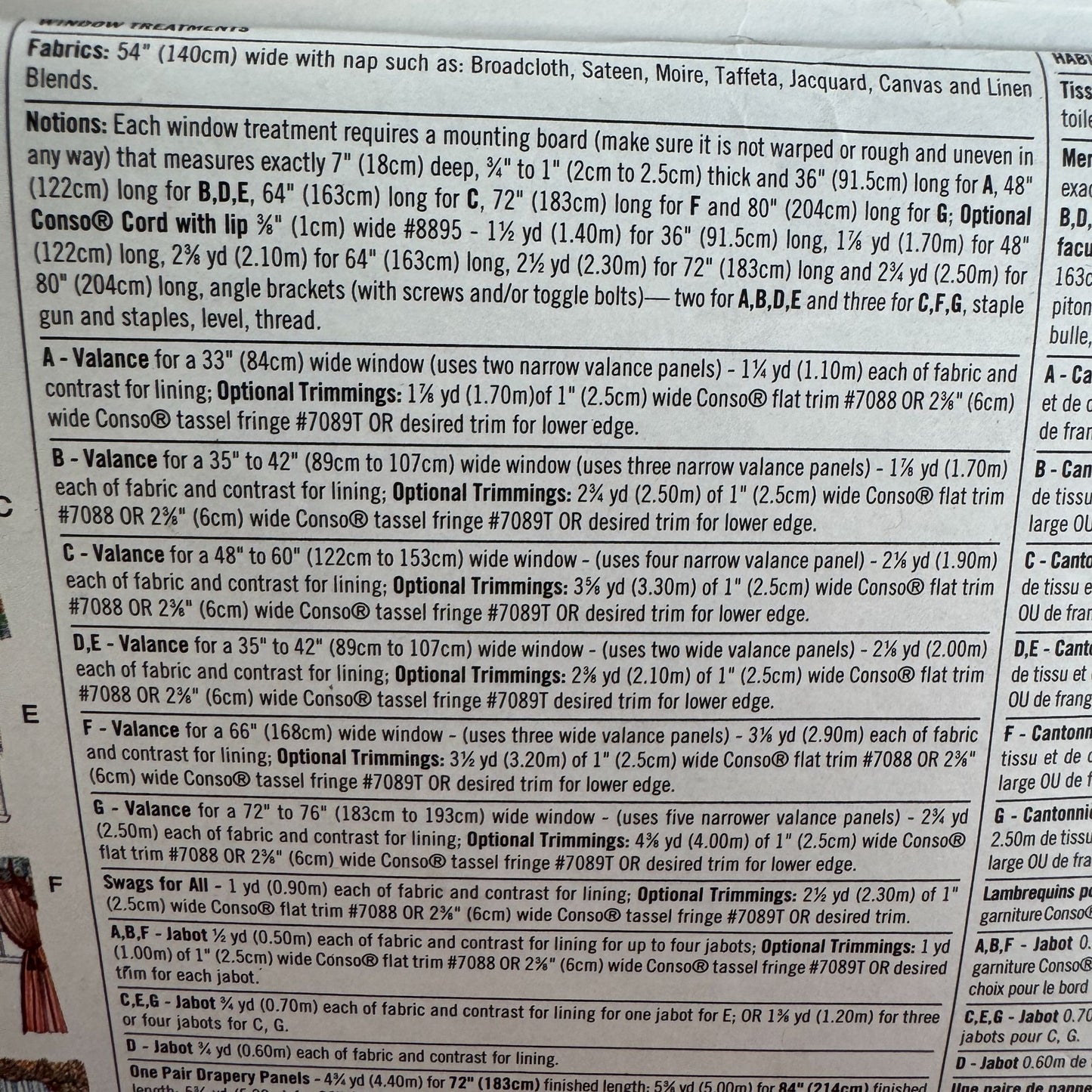 Simplicity Sewing Pattern 8803 Window Curtain Panels Valances Home Decor Uncut