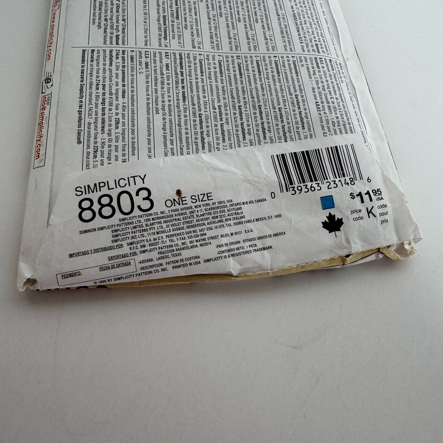 Simplicity Sewing Pattern 8803 Window Curtain Panels Valances Home Decor Uncut