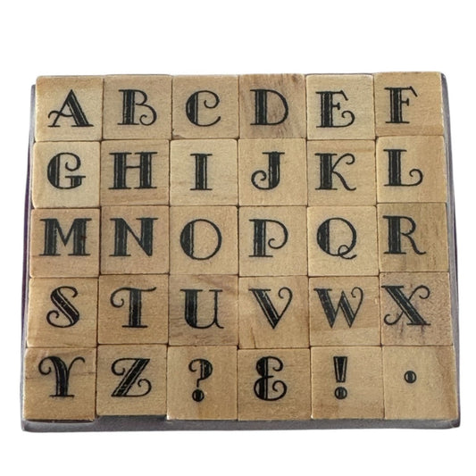 Studio G Rubber Stamp Set Alphabet Tiny Letters Symbols Capital Letters Ornate