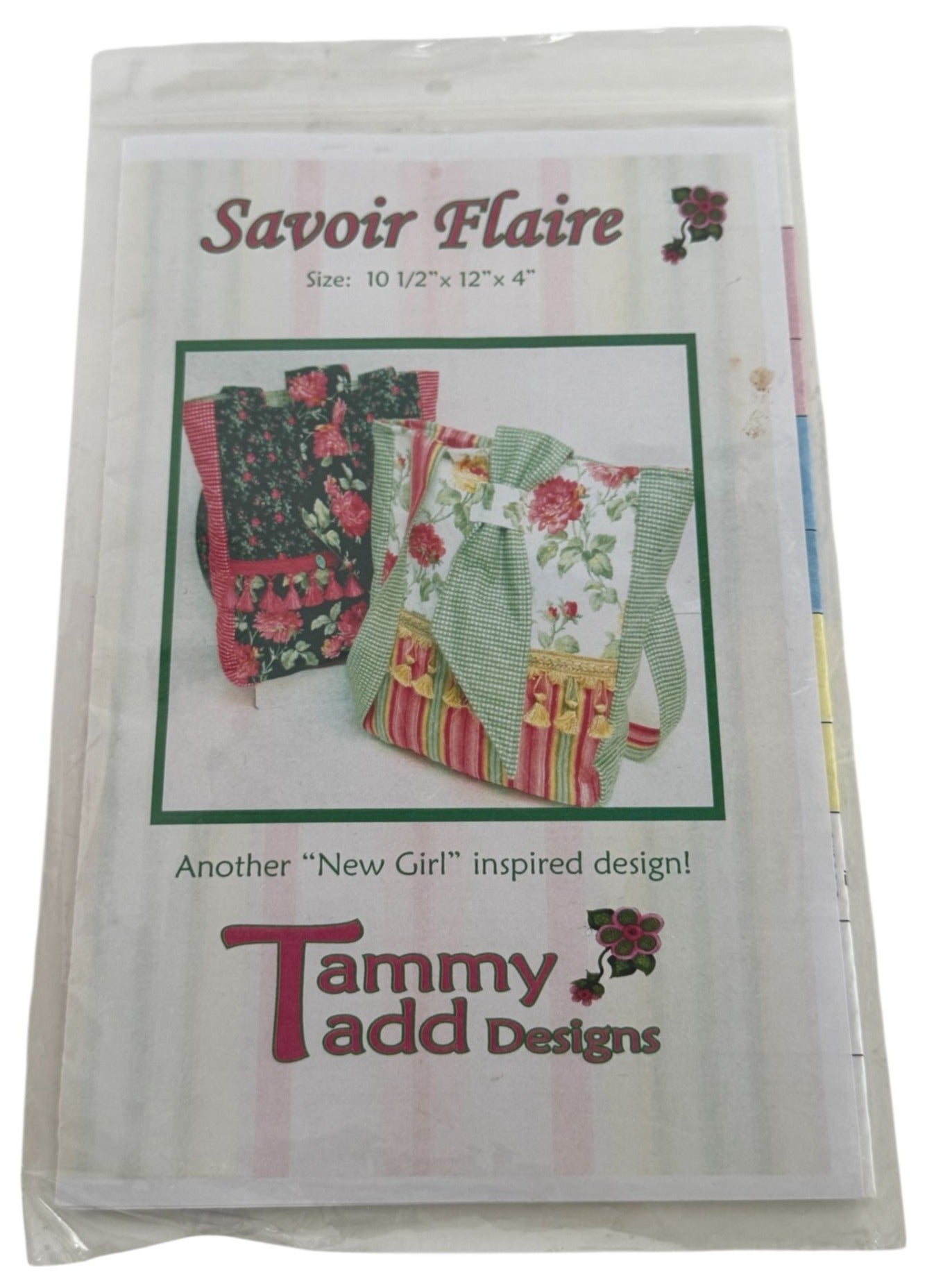 Tammy Tadd Designs Sewing Pattern Savoir Flaire Quilted Tote Bag Purse Florals