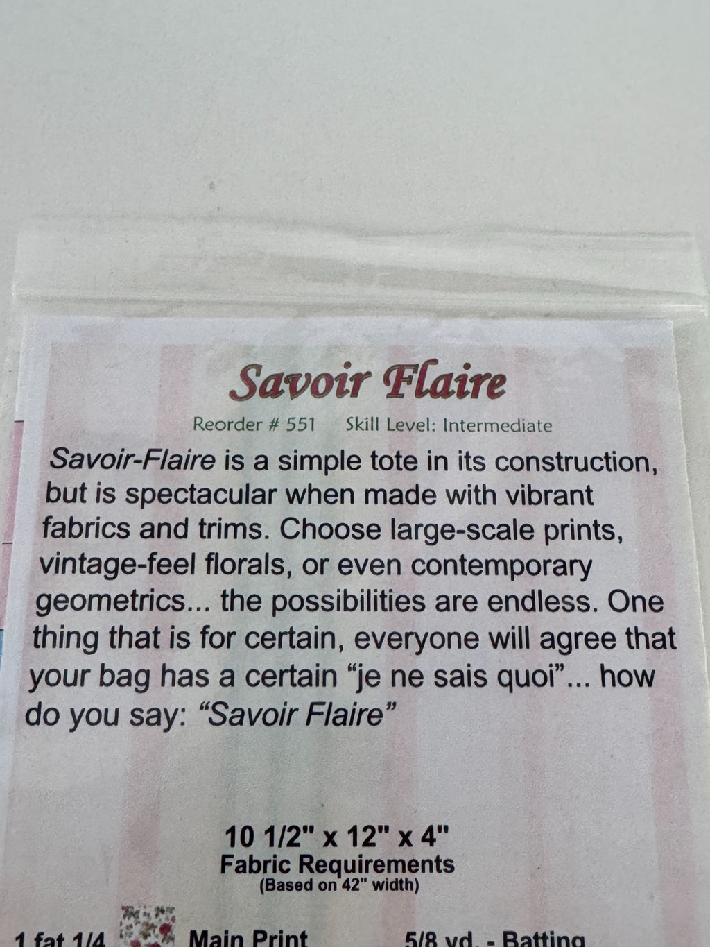 Tammy Tadd Designs Sewing Pattern Savoir Flaire Quilted Tote Bag Purse Florals