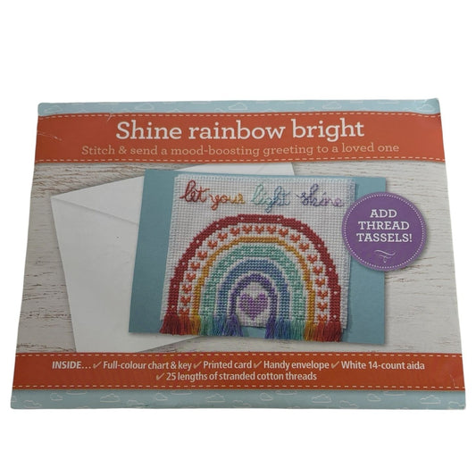 The World of Cross Stitching Cross Stitch Greeting Card Kit Shine Rainbow Bright