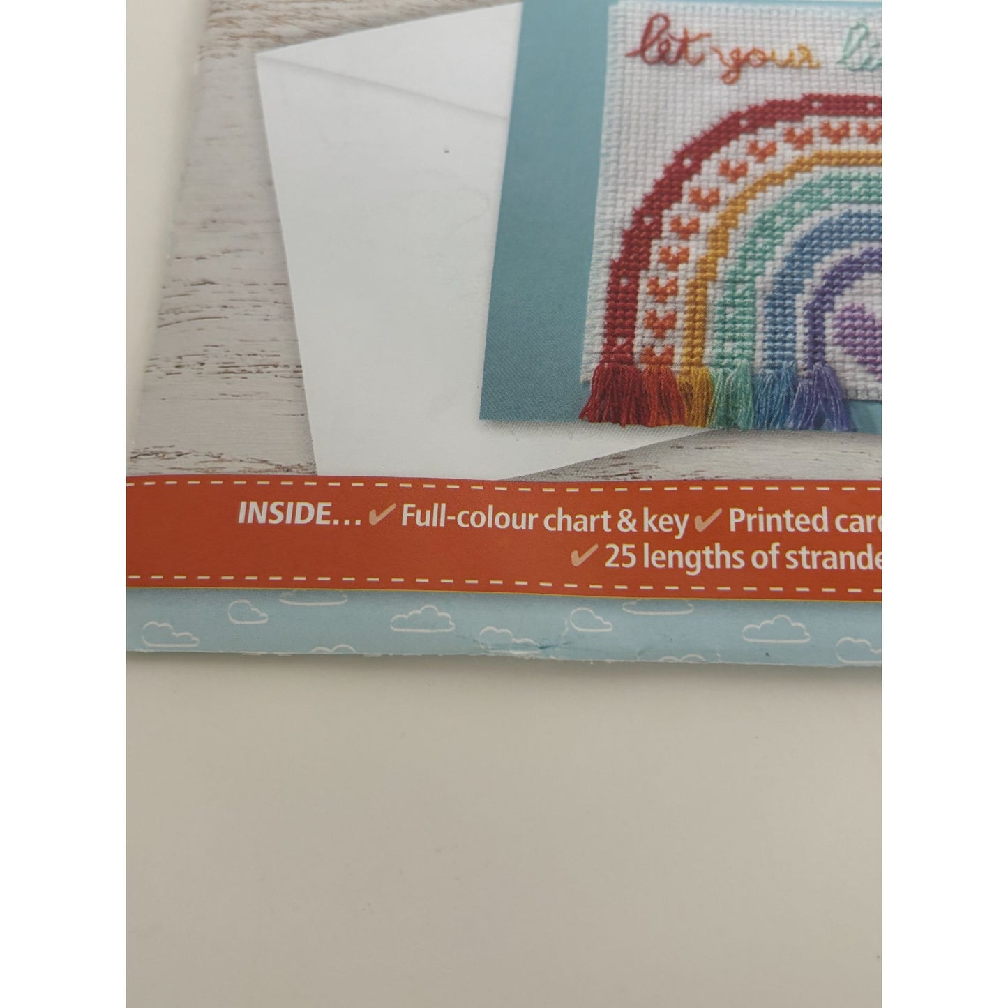 The World of Cross Stitching Cross Stitch Greeting Card Kit Shine Rainbow Bright