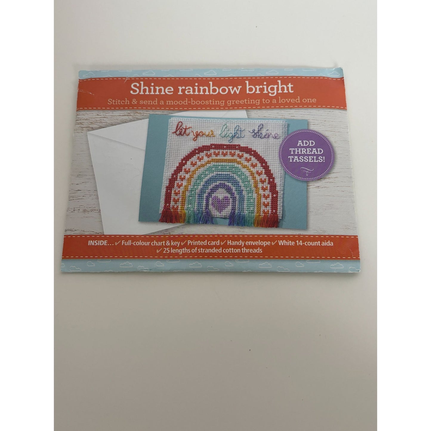 The World of Cross Stitching Cross Stitch Greeting Card Kit Shine Rainbow Bright