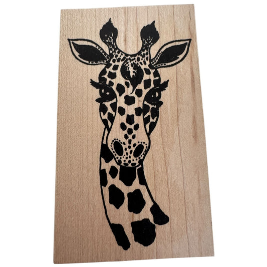 The Artful Stamper Rubber Stamp Giraffe Face Zoo Animal Safari Card Making Craft
