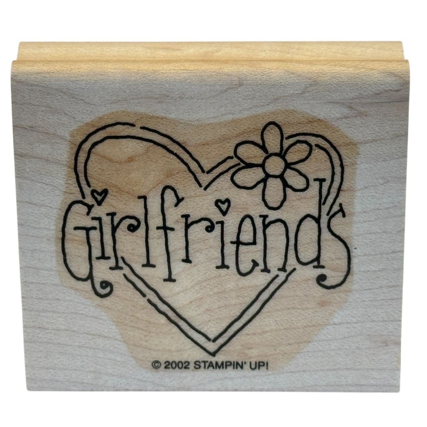 Stampin Up Rubber Stamp Girlfriends in Heart Card Making Words Friendship Friend