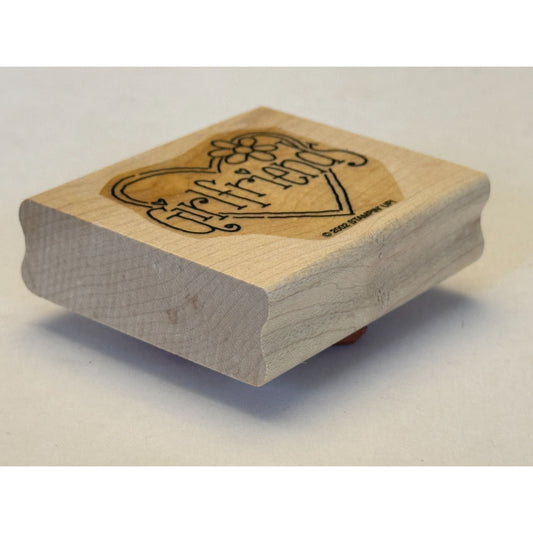 Stampin Up Rubber Stamp Girlfriends in Heart Card Making Words Friendship Friend
