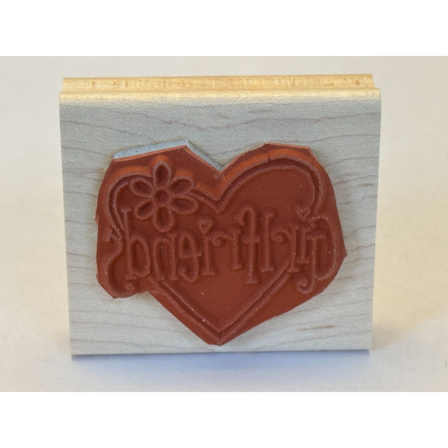 Stampin Up Rubber Stamp Girlfriends in Heart Card Making Words Friendship Friend