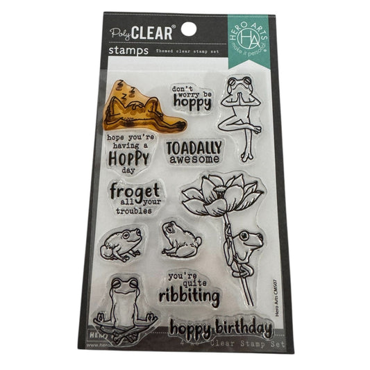 Hero Arts Clear Stamp Set Hoppy Day Frog Funny Pun Toadally Birthday Card Making