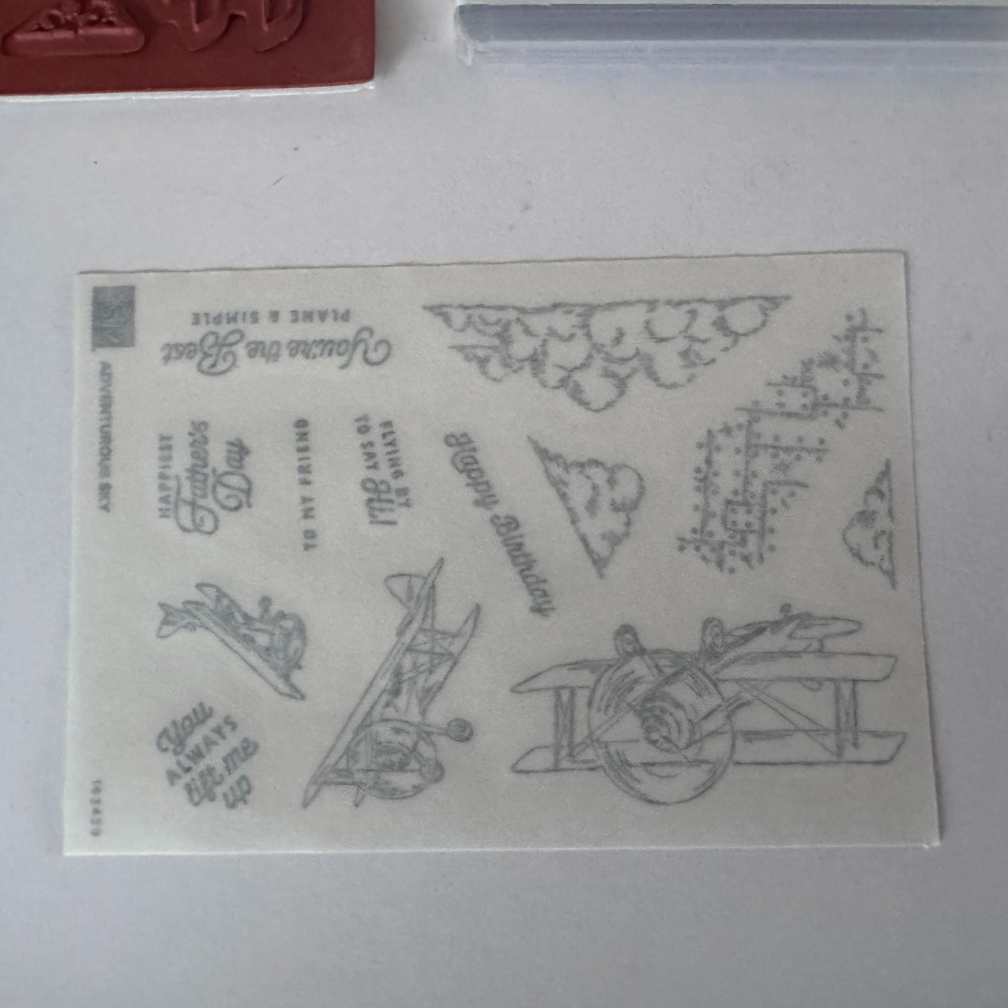 Stampin Up Adventurous Sky Cling Stamp Set Airplane Father's Day Card Making Pun