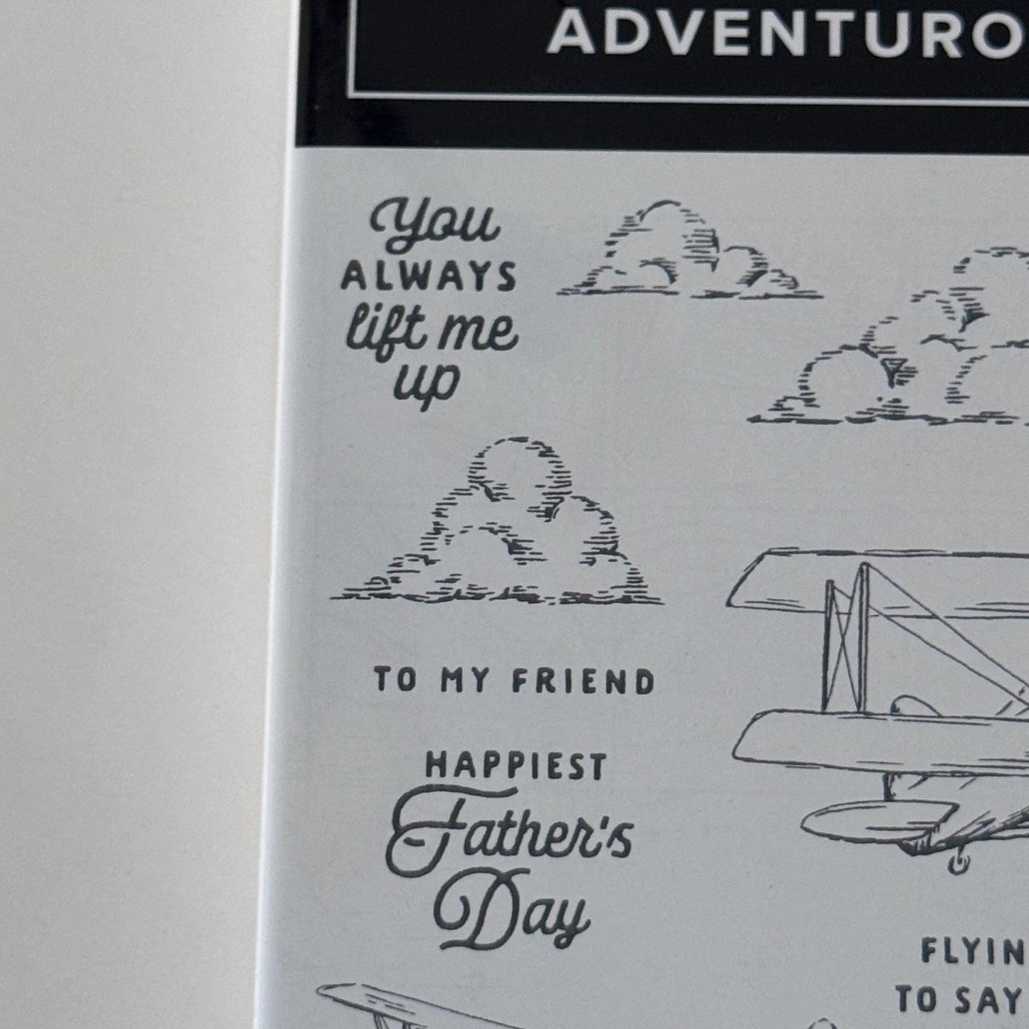 Stampin Up Adventurous Sky Cling Stamp Set Airplane Father's Day Card Making Pun