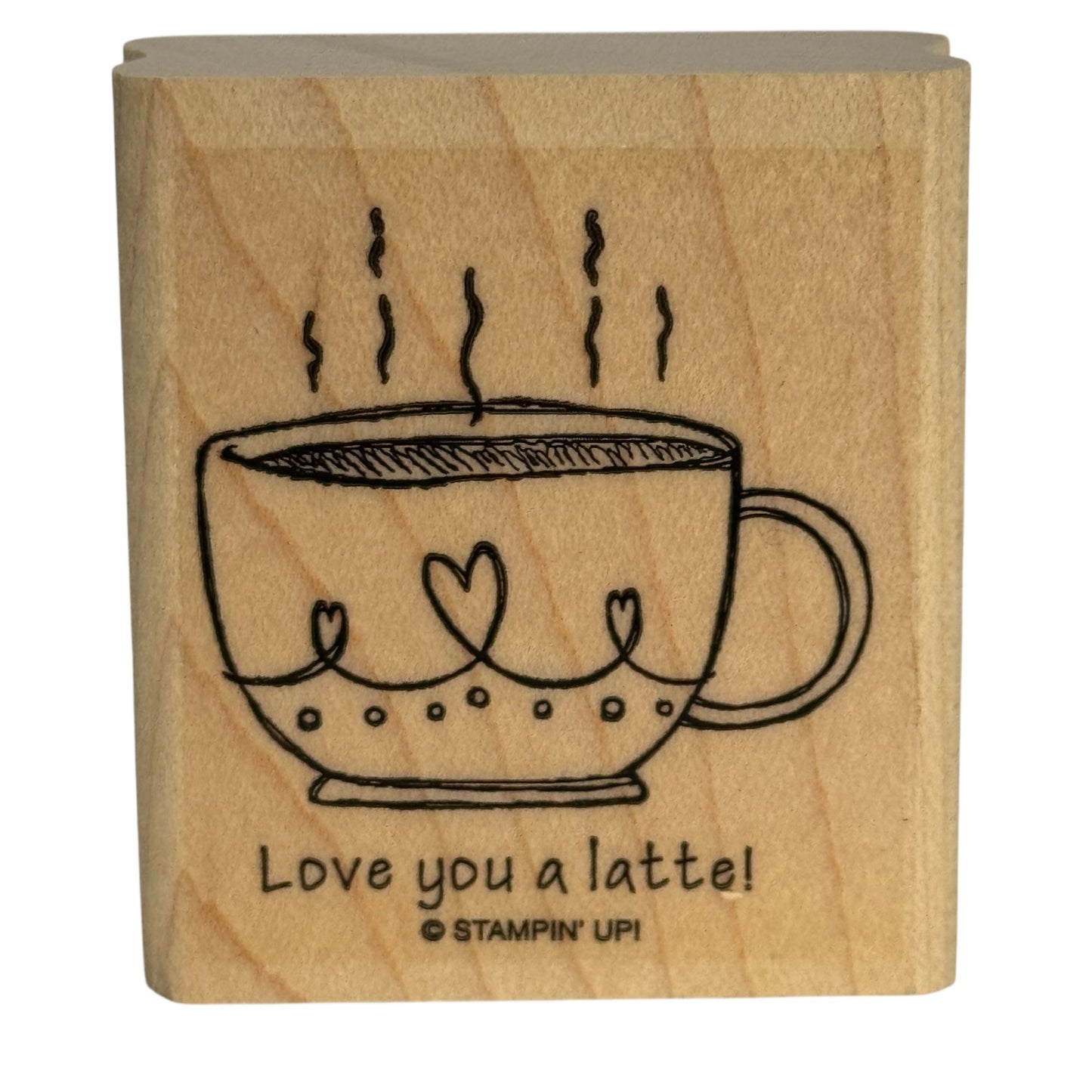 Stampin Up Rubber Stamp Pun Love You a Latte Coffee Drink Pun Card Making Words