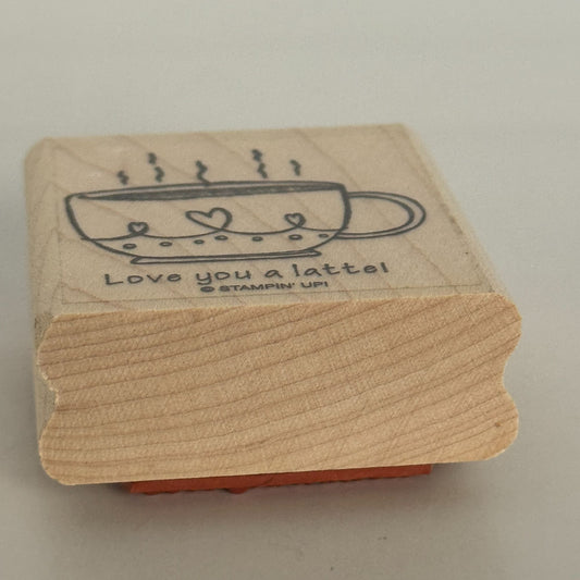 Stampin Up Rubber Stamp Pun Love You a Latte Coffee Drink Pun Card Making Words