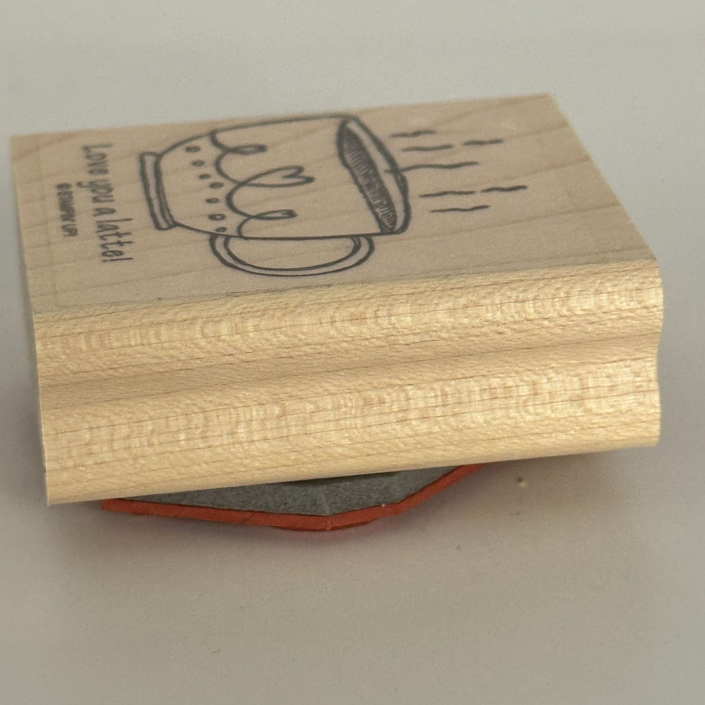 Stampin Up Rubber Stamp Pun Love You a Latte Coffee Drink Pun Card Making Words