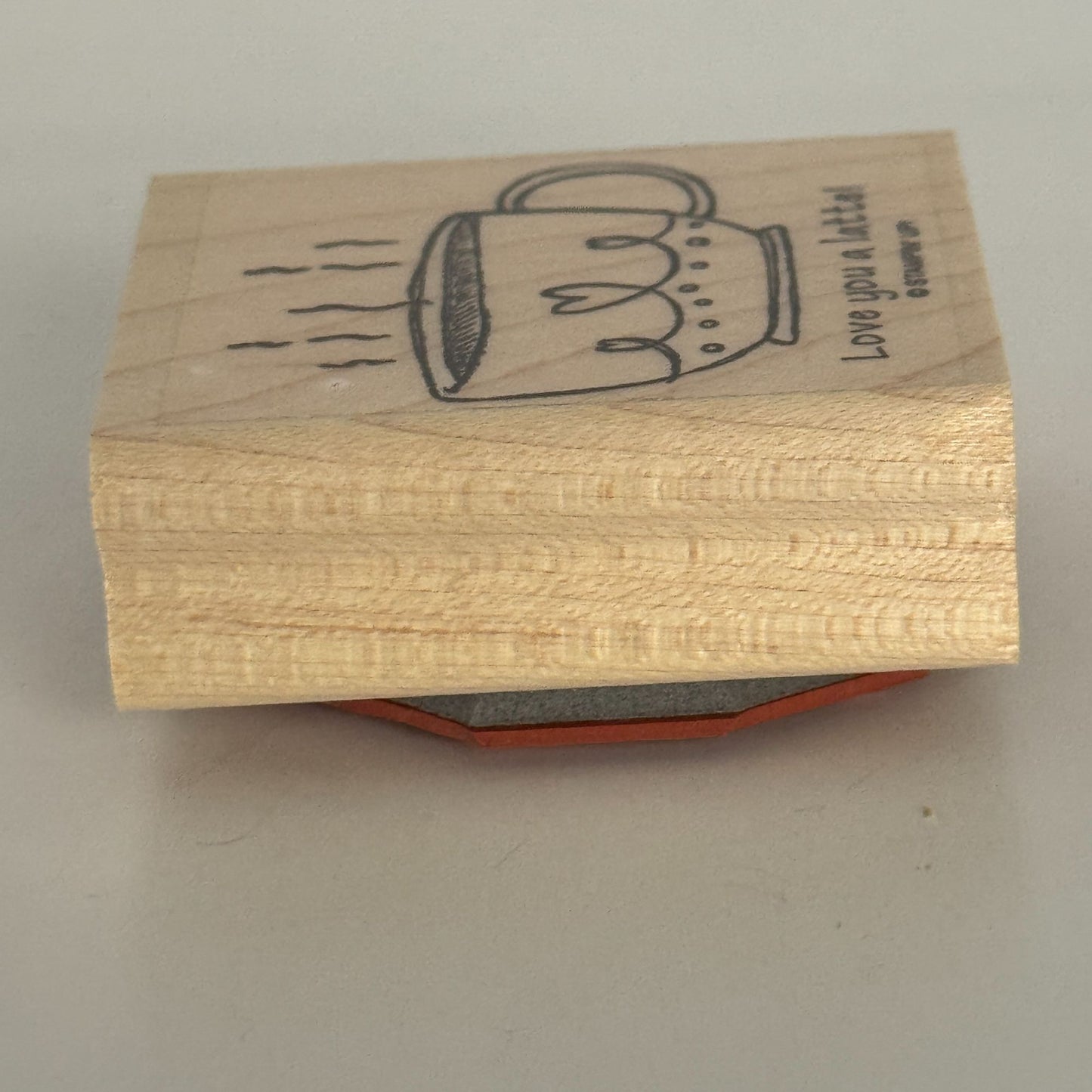 Stampin Up Rubber Stamp Pun Love You a Latte Coffee Drink Pun Card Making Words