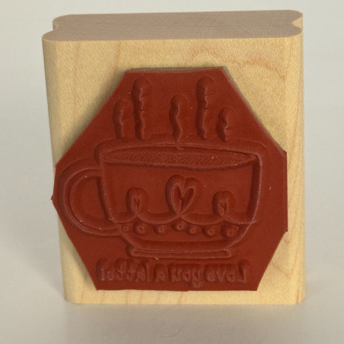 Stampin Up Rubber Stamp Pun Love You a Latte Coffee Drink Pun Card Making Words