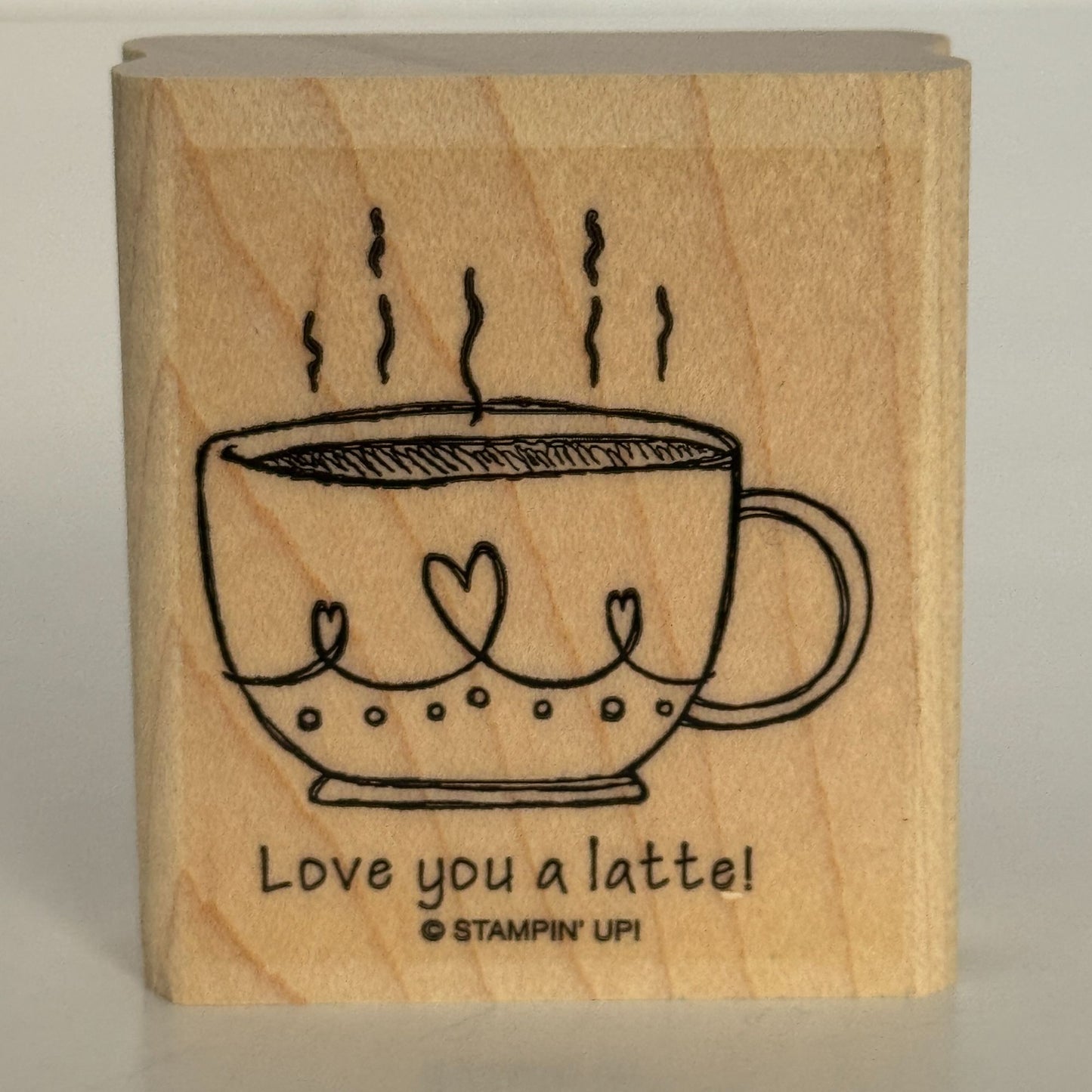 Stampin Up Rubber Stamp Pun Love You a Latte Coffee Drink Pun Card Making Words