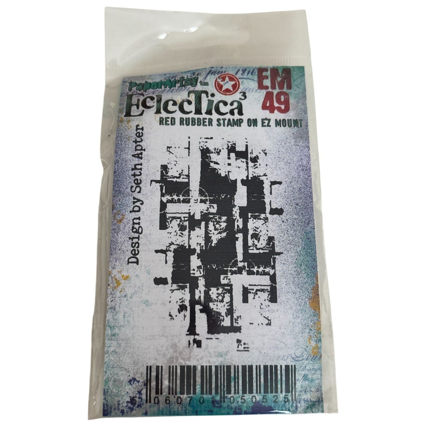 PaperArtsy Eclectica Rubber Stamp Abstract Grunge Industrial Mixed Media Art Journal Texture EM49