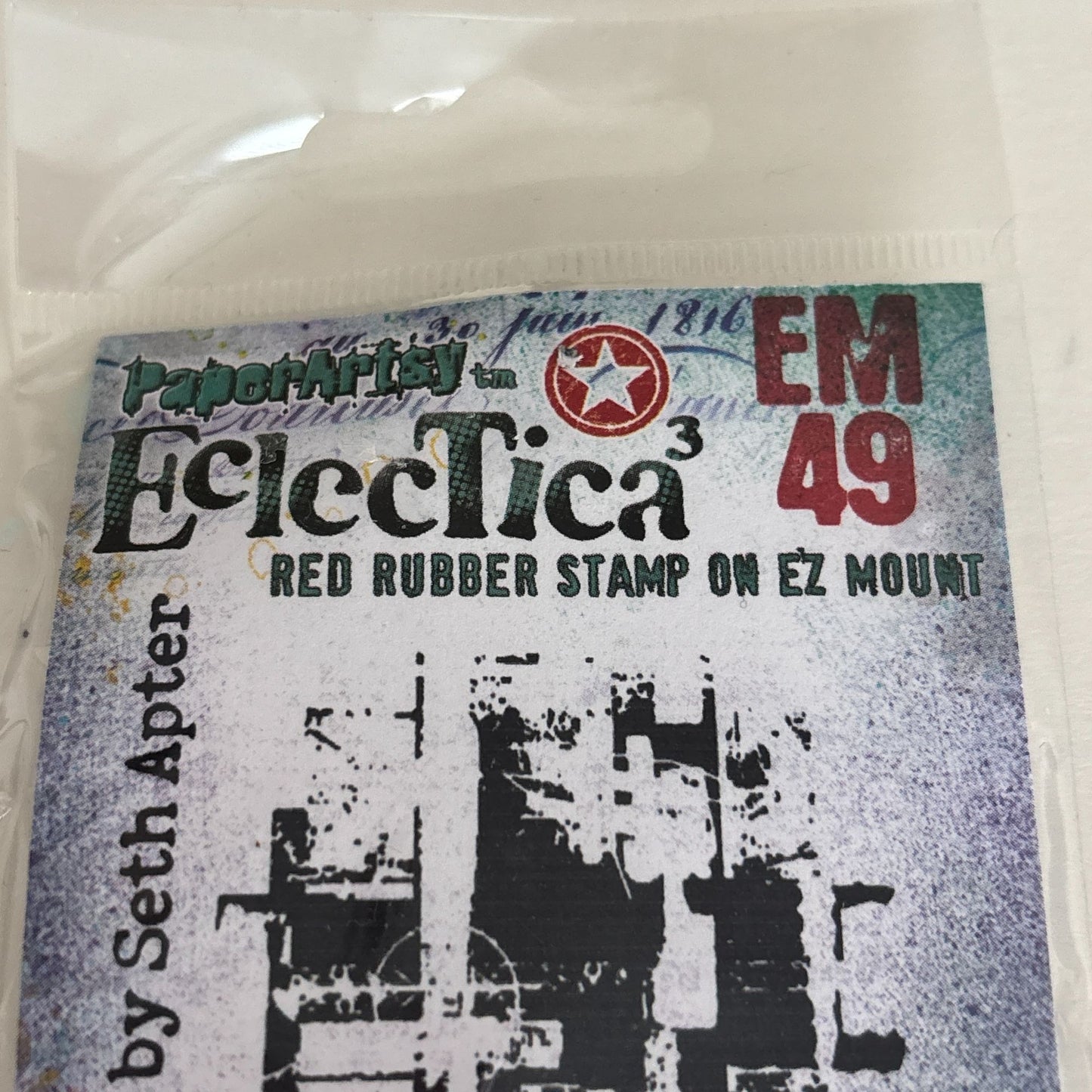 PaperArtsy Eclectica Rubber Stamp Abstract Grunge Industrial Mixed Media Art Journal Texture EM49