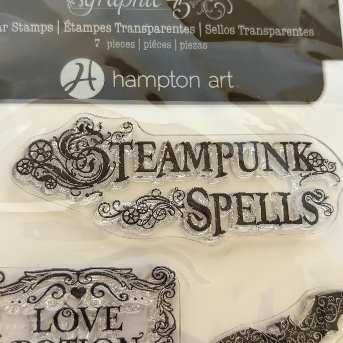 Hampton Art Steampunk Spells Clear Stamps Set Halloween Bat Witch Potion Clock Party Invitation
