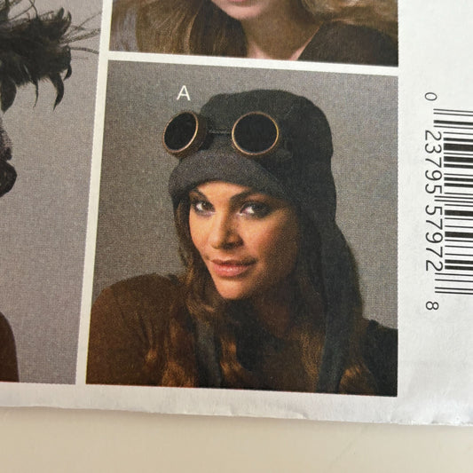 McCalls Sewing Pattern M7335 Steampunk Goggles Victorian Hat Costume Forme Millinery Uncut