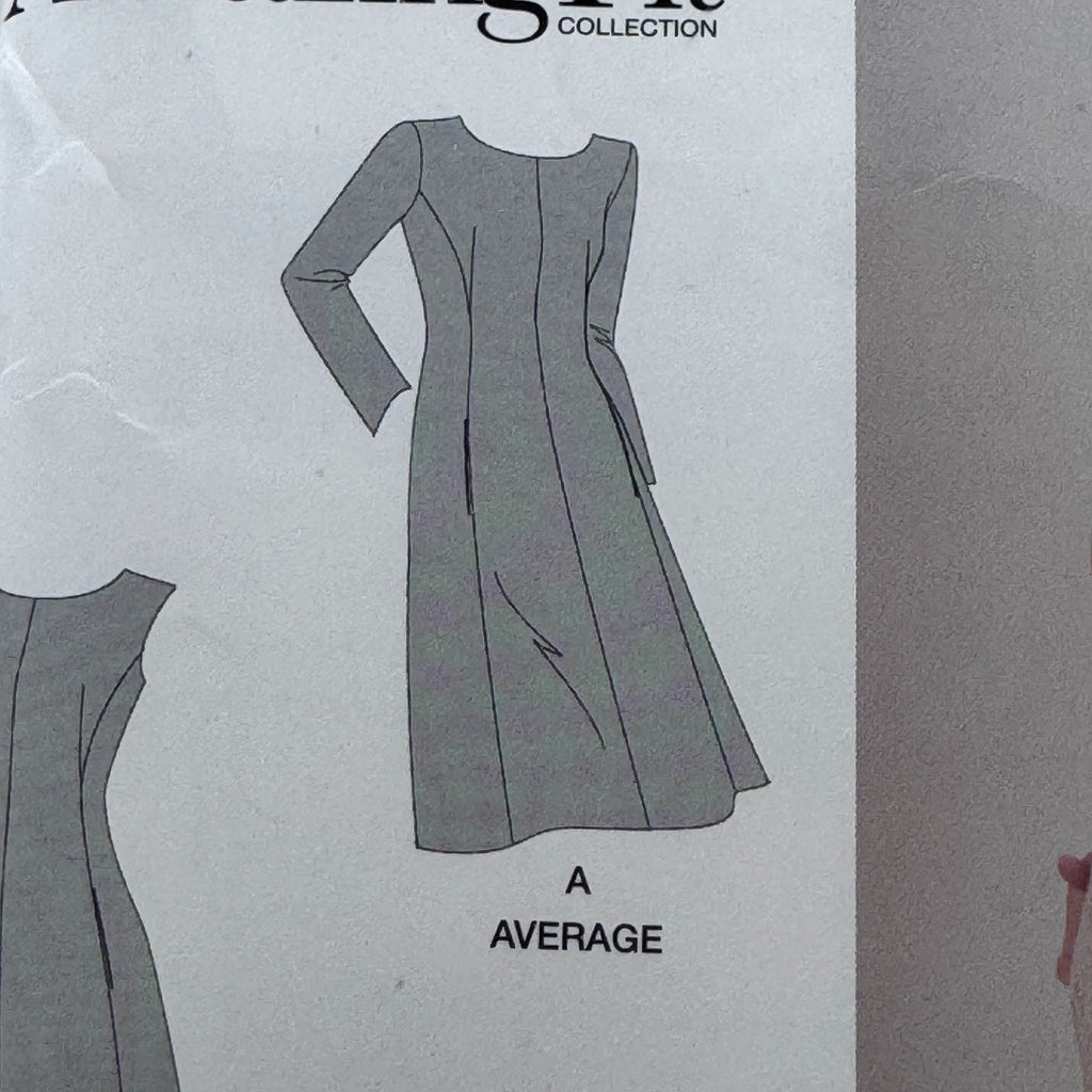 Simplicity Sewing Pattern D0549 Amazing Fit Dress Modern Tailored Pockets Slim Curvy 10-18 Uncut