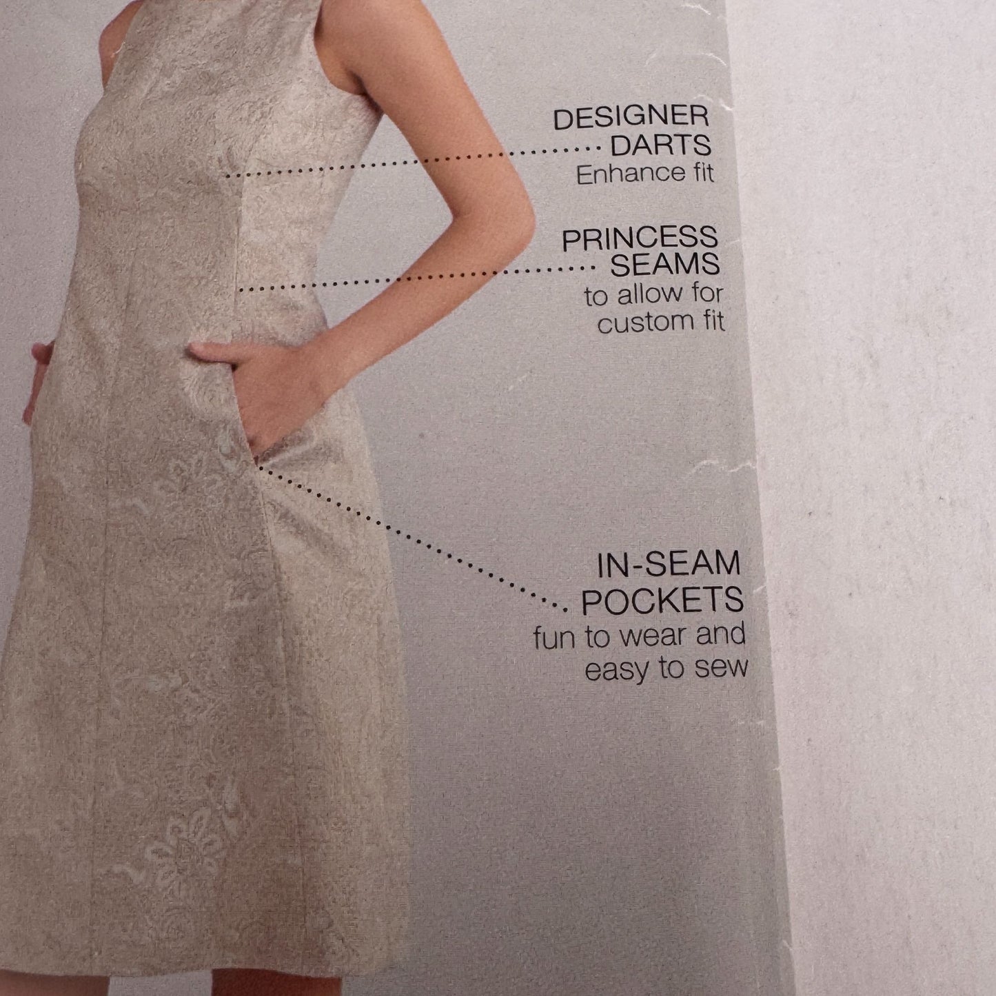 Simplicity Sewing Pattern D0549 Amazing Fit Dress Modern Tailored Pockets Slim Curvy 10-18 Uncut
