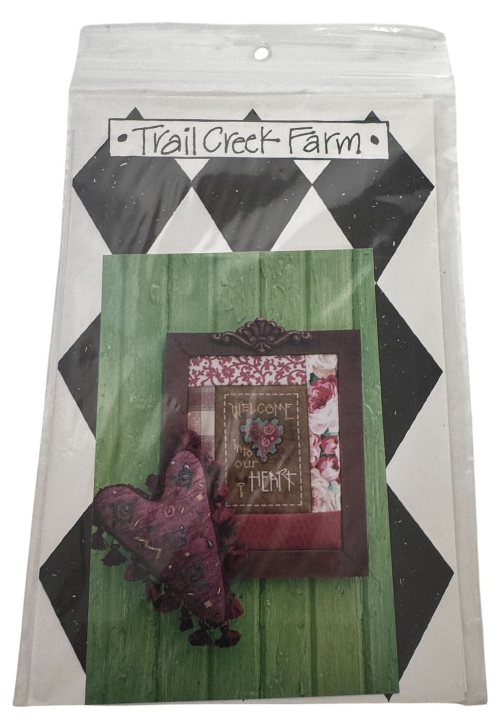 Trail Creek Farm Cross Stitch Pattern Welcome Into Our Heart Pillow Home Decor