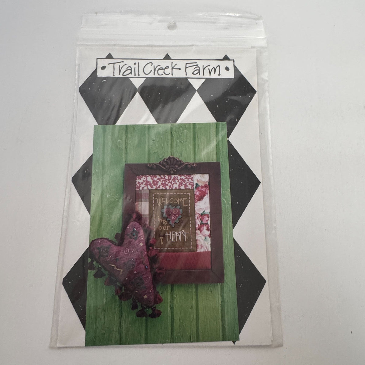 Trail Creek Farm Cross Stitch Pattern Welcome Into Our Heart Pillow Home Decor