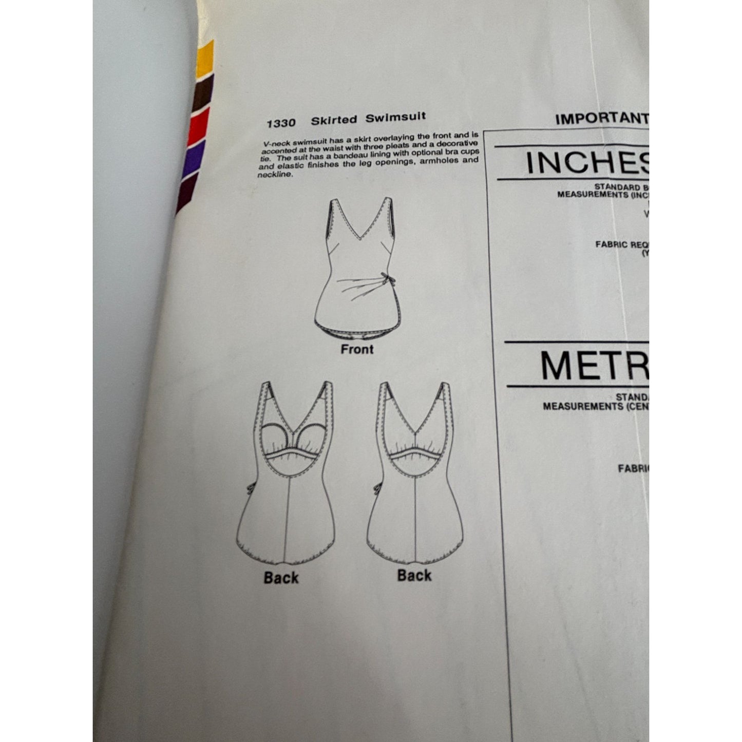 Stretch and Sew Sewing Pattern 1330 Skirted Swimsuit Bathing Suit Modest Uncut