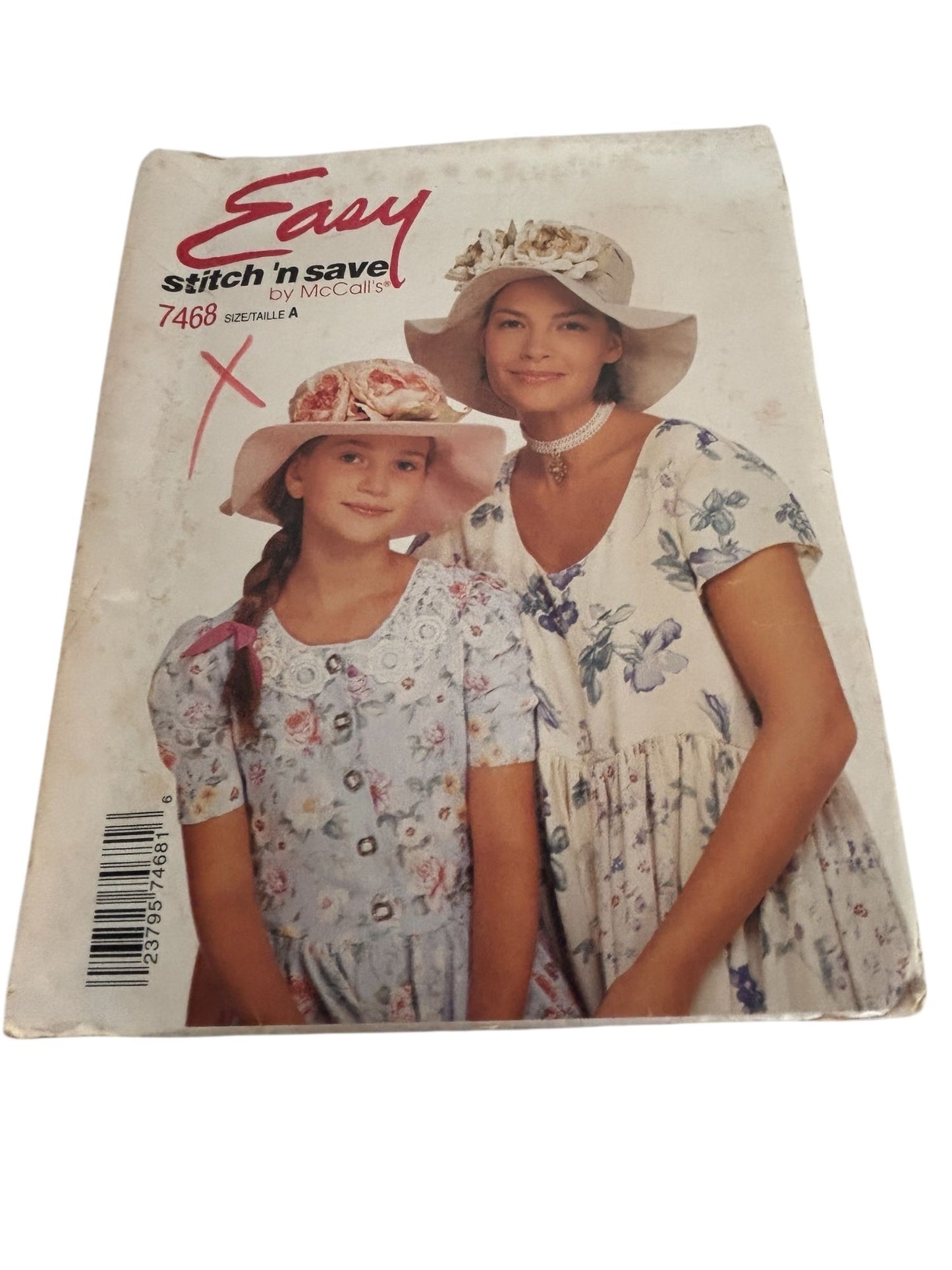 McCalls Sewing Pattern 7468 Hat Easter Spring Easy Misses and Girls Hat Uncut