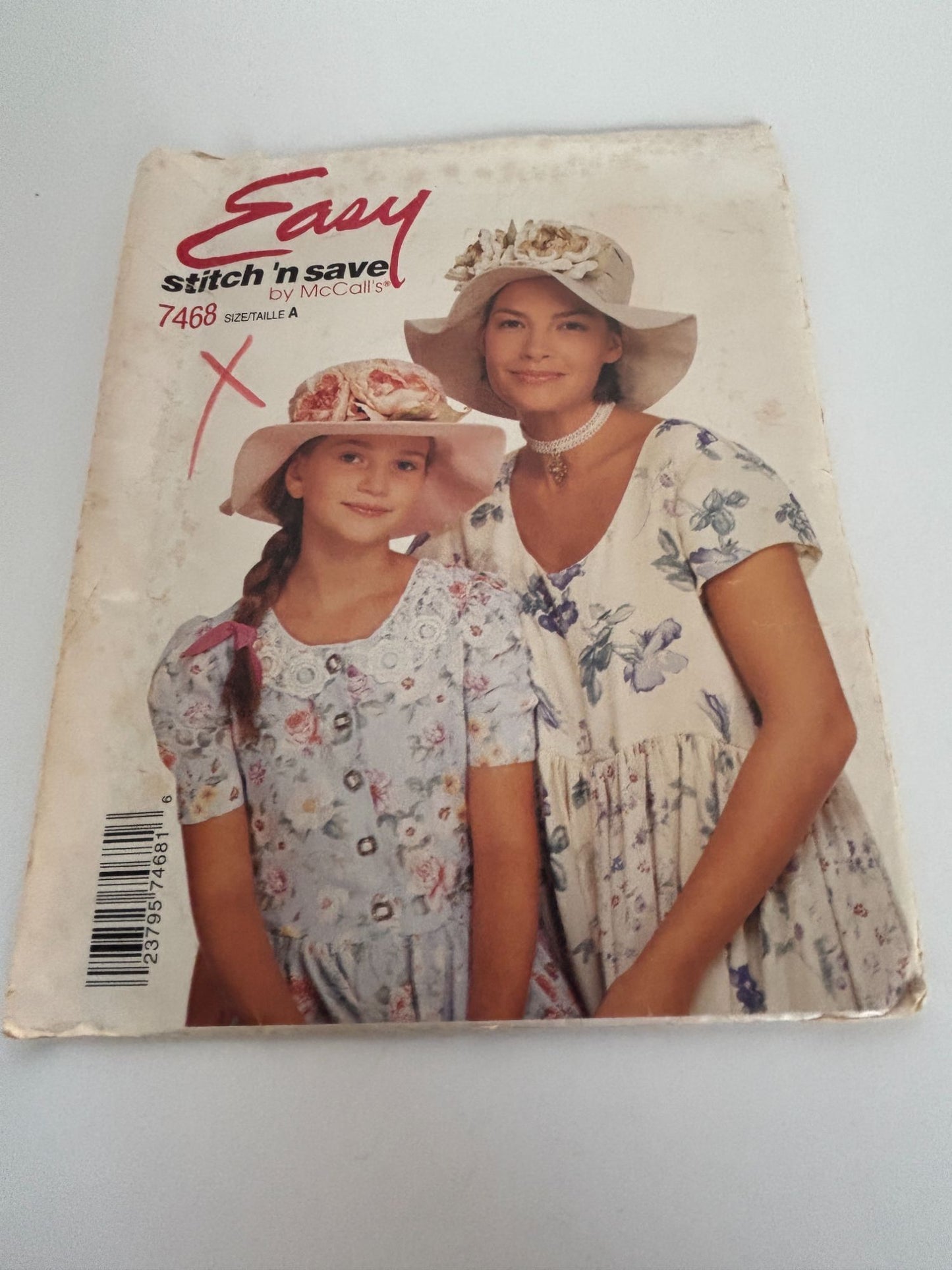 McCalls Sewing Pattern 7468 Hat Easter Spring Easy Misses and Girls Hat Uncut