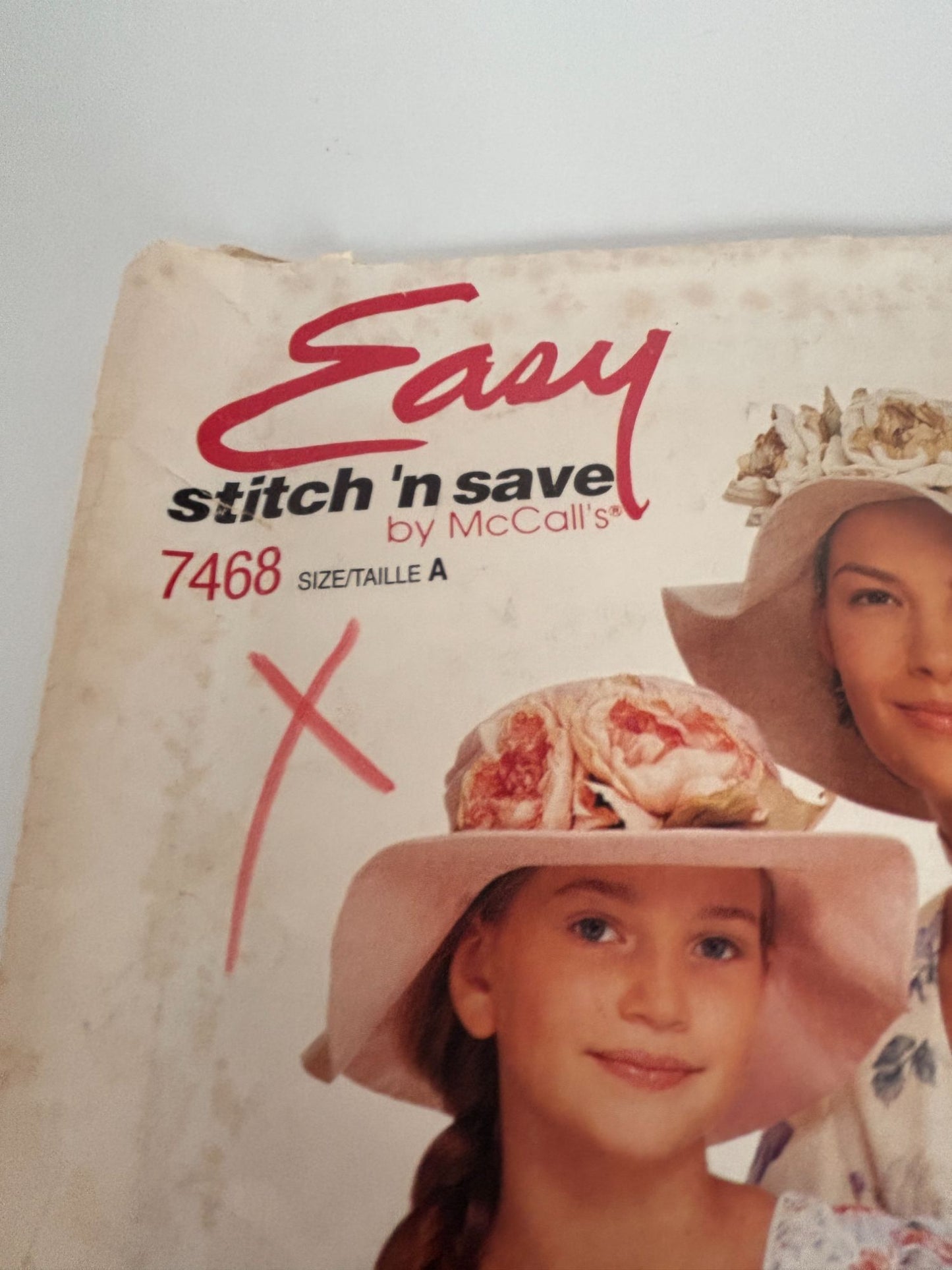 McCalls Sewing Pattern 7468 Hat Easter Spring Easy Misses and Girls Hat Uncut