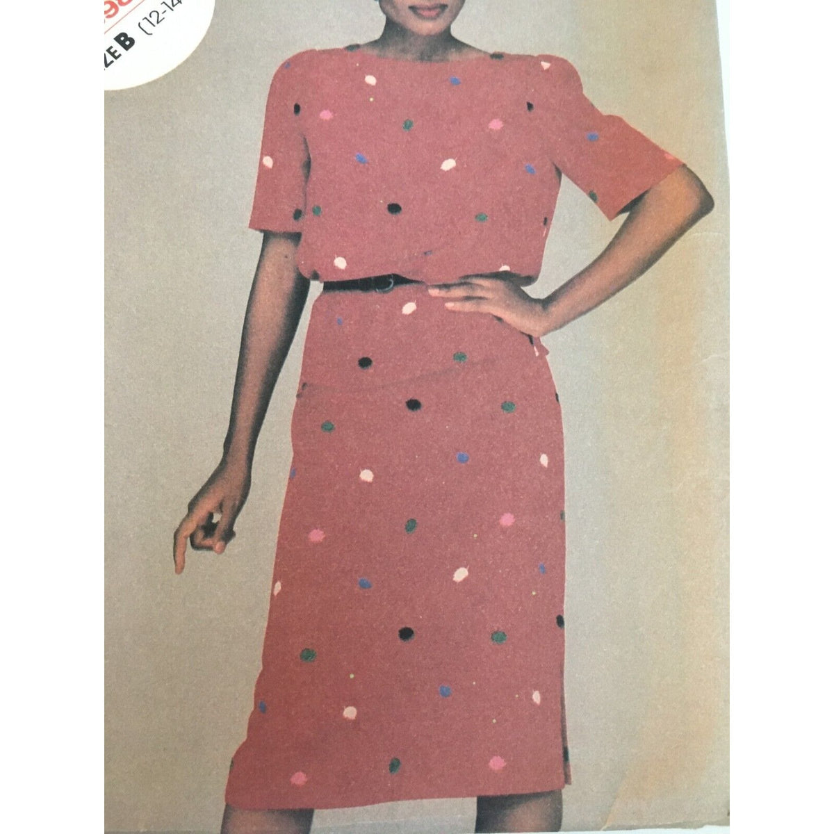 McCalls Sewing Pattern 8980 Straight Skirt and Shirt Top Boat Neckline 12-16 UC