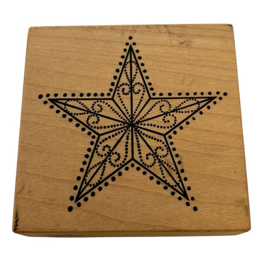 PSX Rubber Stamp Decorative Star Ornate Christmas Card Making Holidays G-181 BIG
