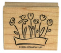Stampin Up Rubber Stamp Flower Box Spring Garden Nature Card Making Craft Wooden