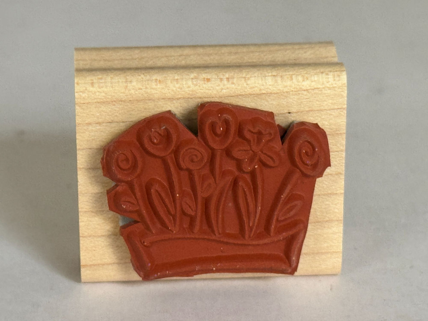 Stampin Up Rubber Stamp Flower Box Spring Garden Nature Card Making Craft Wooden