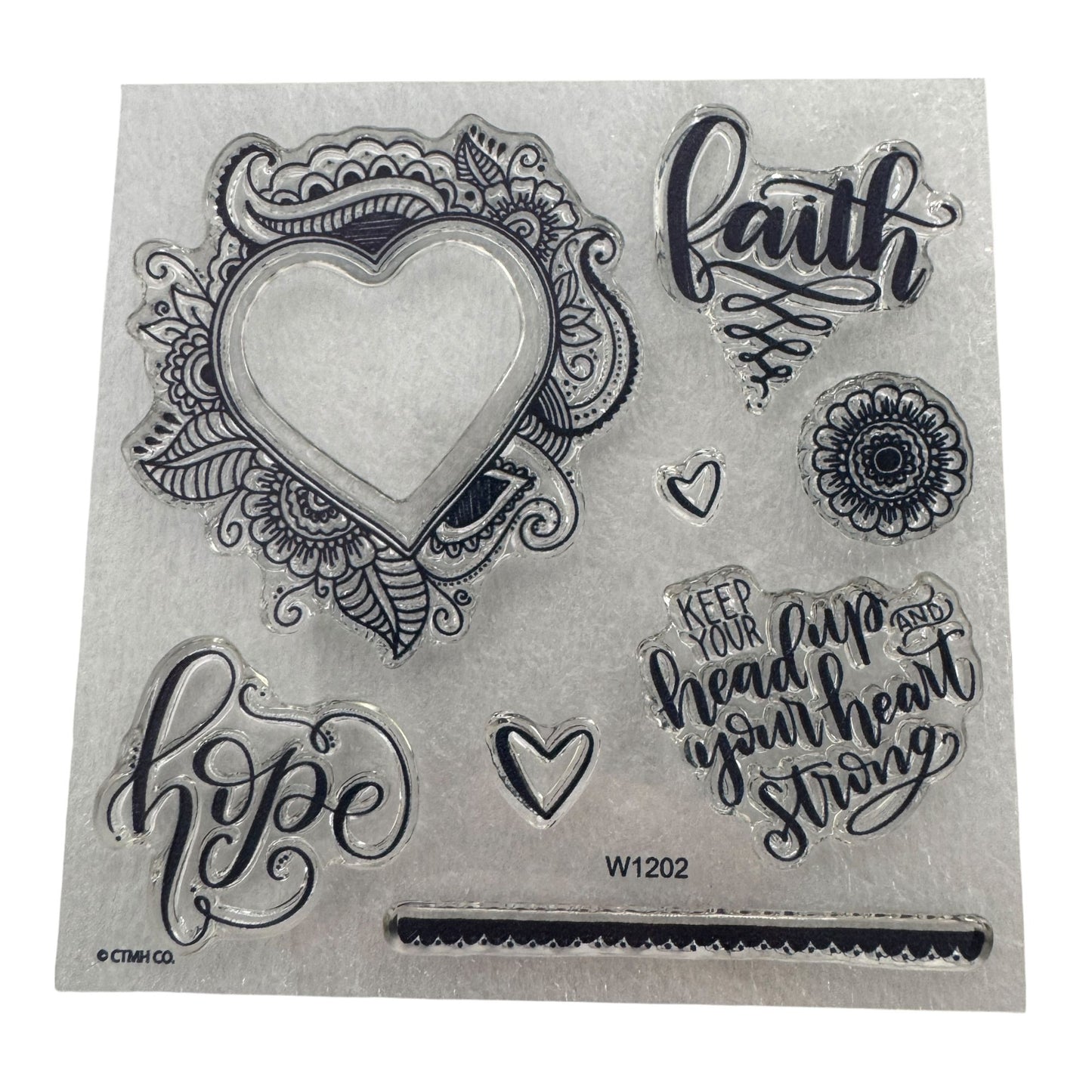 CTMH My Acrylix Acrylic Stamp Set Keep Your Head Up Faith Hope Christian W1202