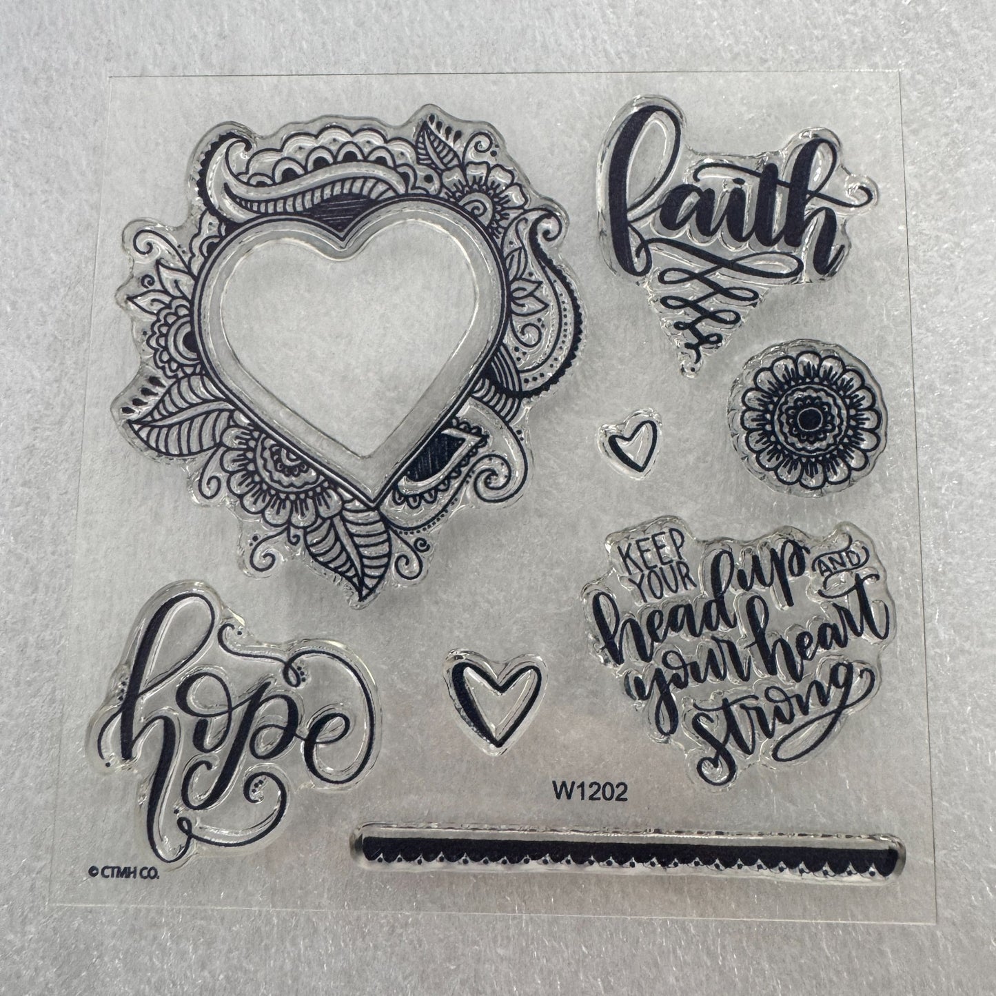 CTMH My Acrylix Acrylic Stamp Set Keep Your Head Up Faith Hope Christian W1202