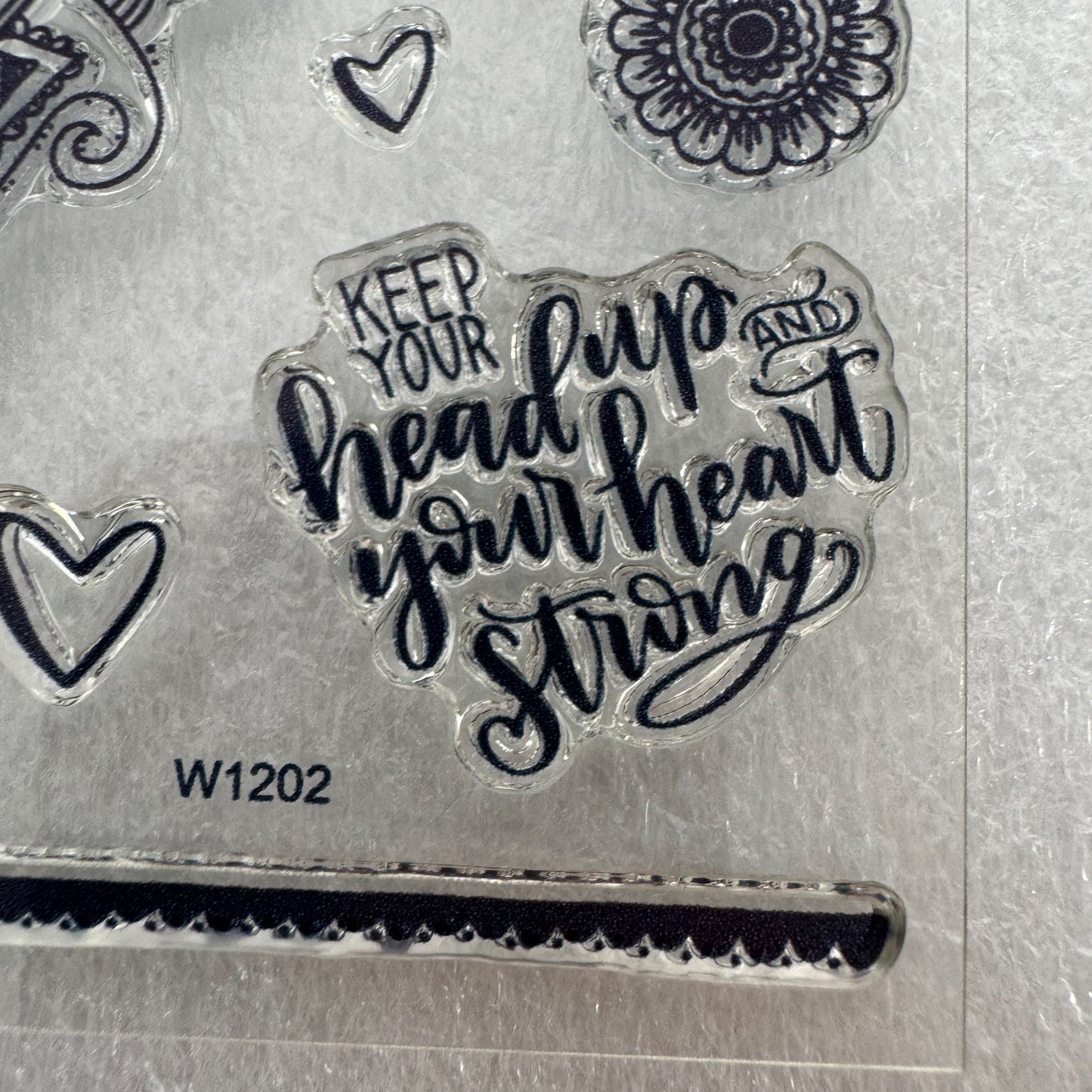 CTMH My Acrylix Acrylic Stamp Set Keep Your Head Up Faith Hope Christian W1202