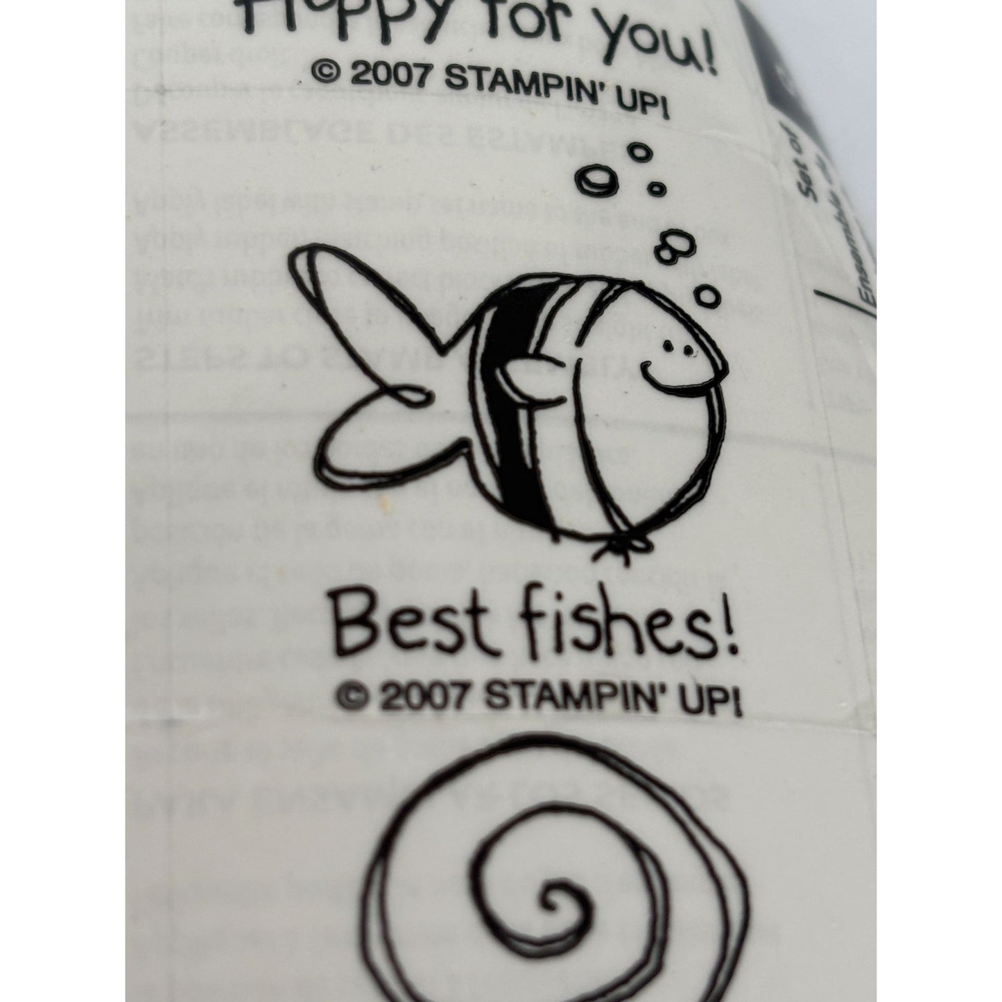 Stampin Up Rubber Stamp Set Very Punny Funny Puns Animal Best Fishes Wishes Word
