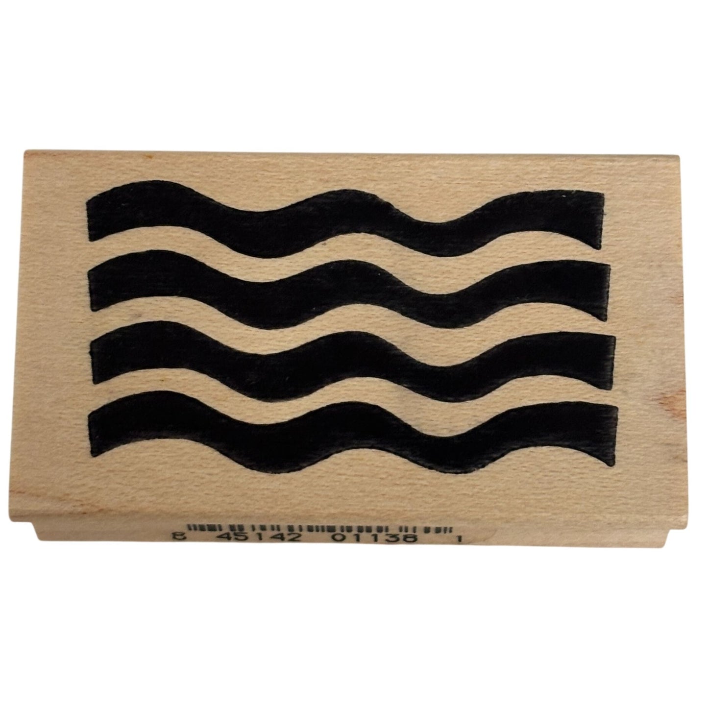 Rubber Soul Rubber Stamp Waves Wavy Lines Background Card Making Wood Mounted Craft Abstract