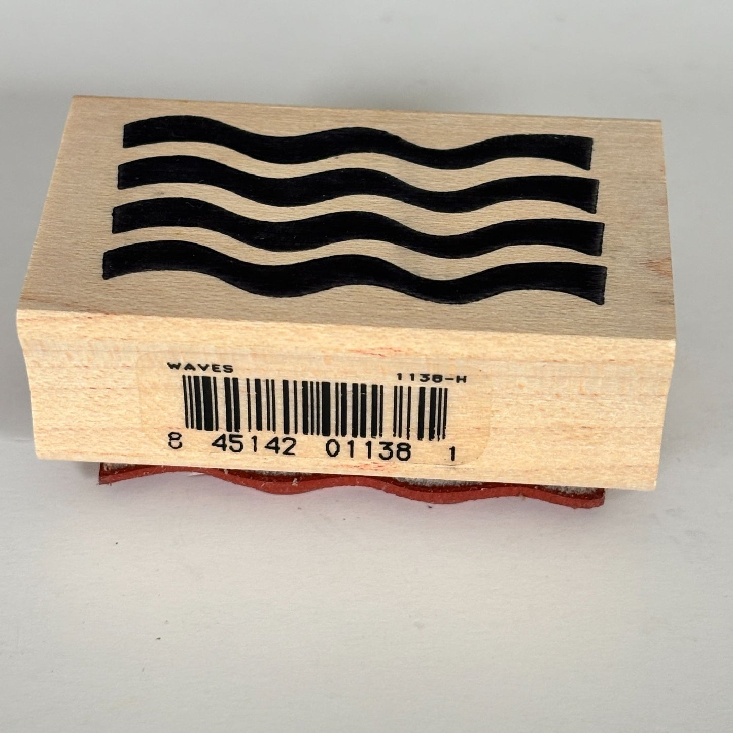 Rubber Soul Rubber Stamp Waves Wavy Lines Background Card Making Wood Mounted Craft Abstract