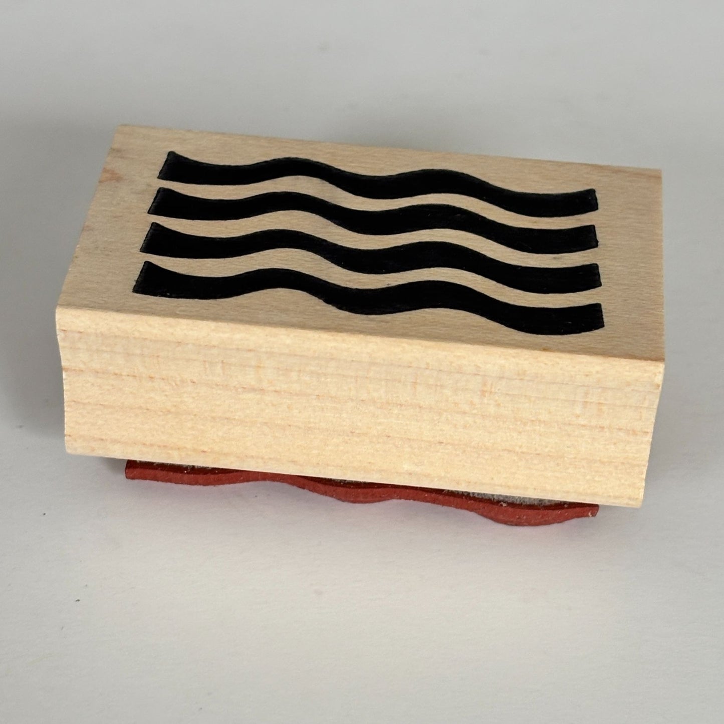 Rubber Soul Rubber Stamp Waves Wavy Lines Background Card Making Wood Mounted Craft Abstract