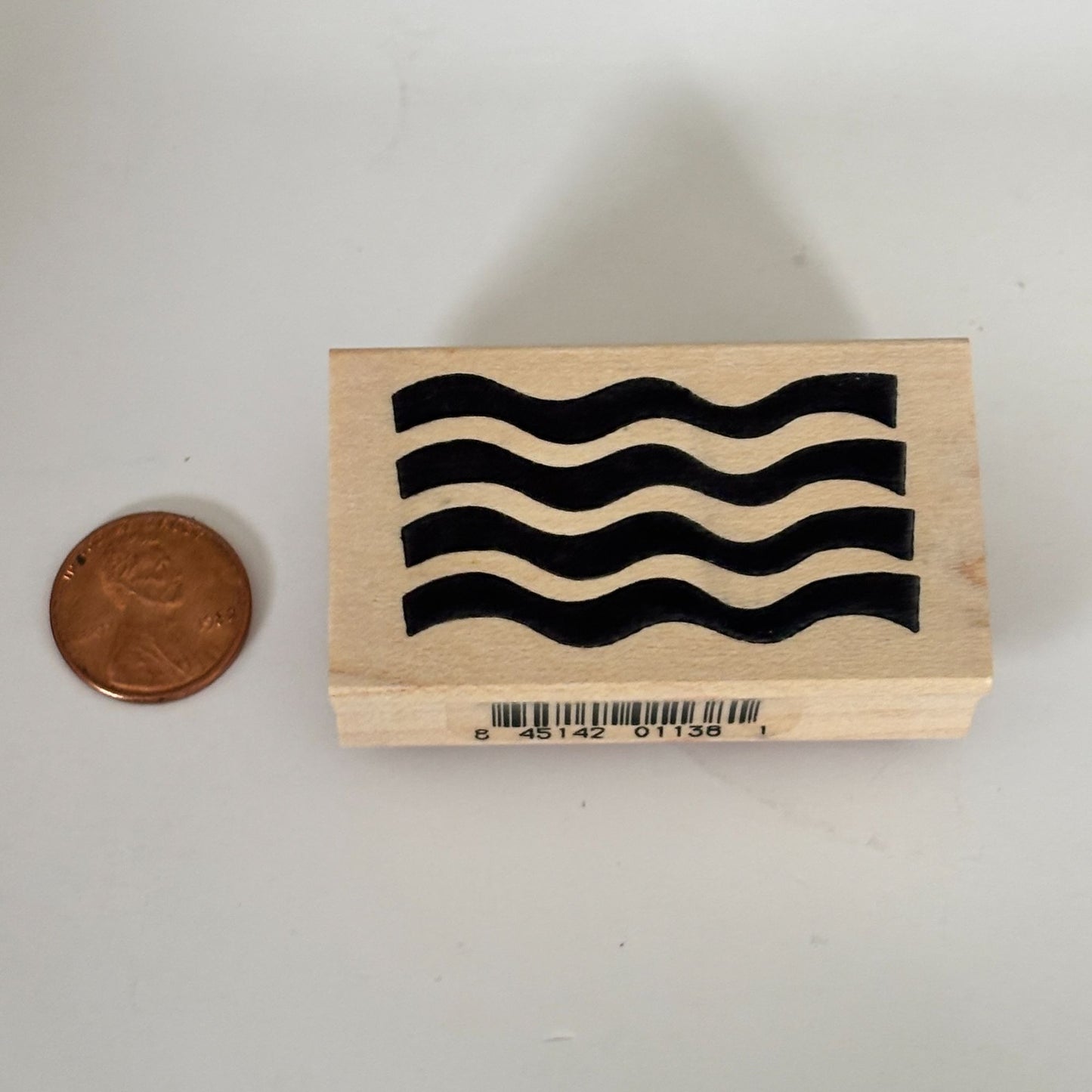 Rubber Soul Rubber Stamp Waves Wavy Lines Background Card Making Wood Mounted Craft Abstract