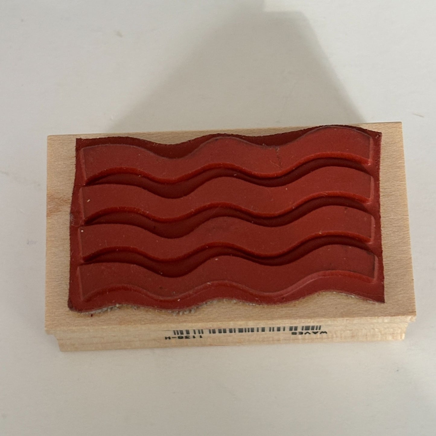 Rubber Soul Rubber Stamp Waves Wavy Lines Background Card Making Wood Mounted Craft Abstract